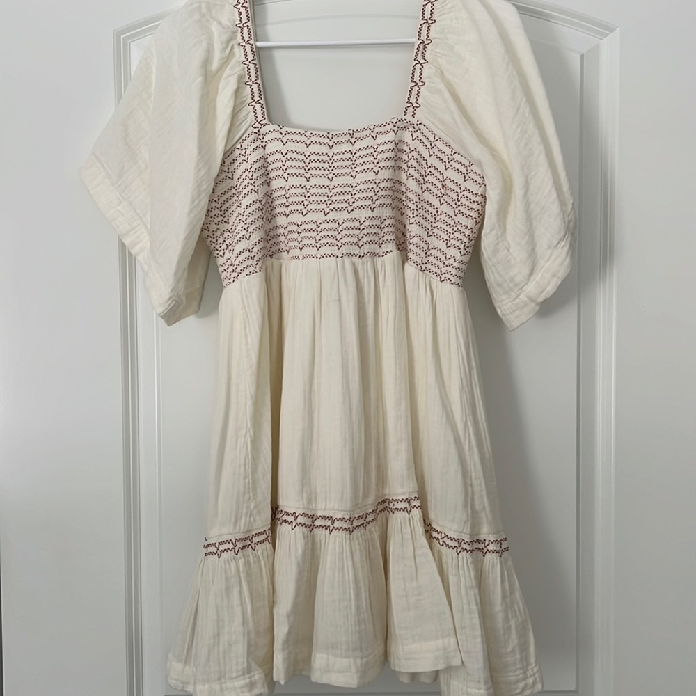 Free people babydoll dress ivory SZ XS